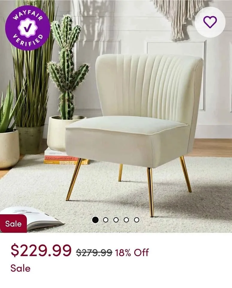 NEW Velvet Chair with Metal Legs