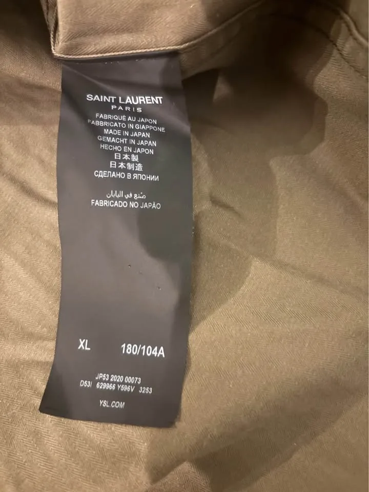 SAINT LAURENT Western Shirt Green Herringbone XL image indicator(6)