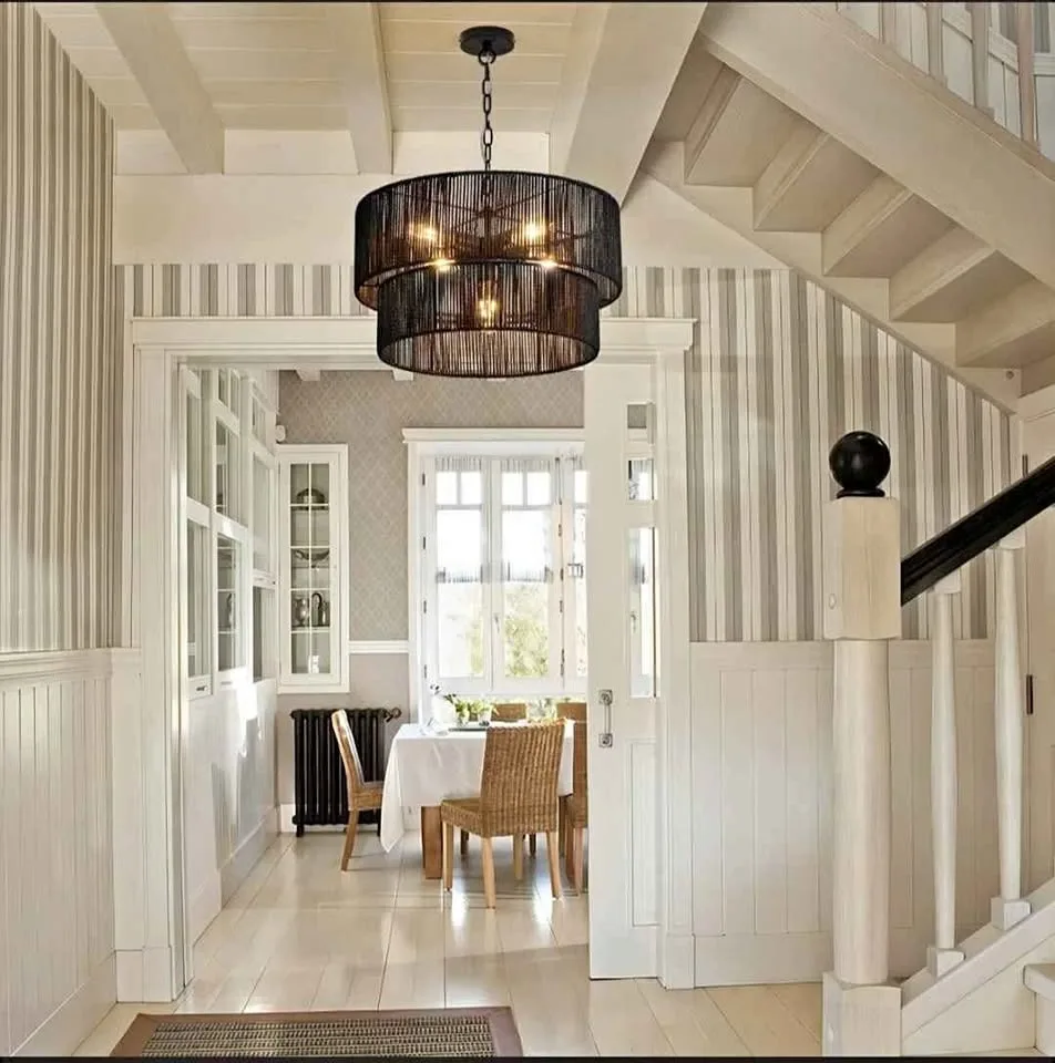 NEW Hand-Woven Rattan Chandelier Light