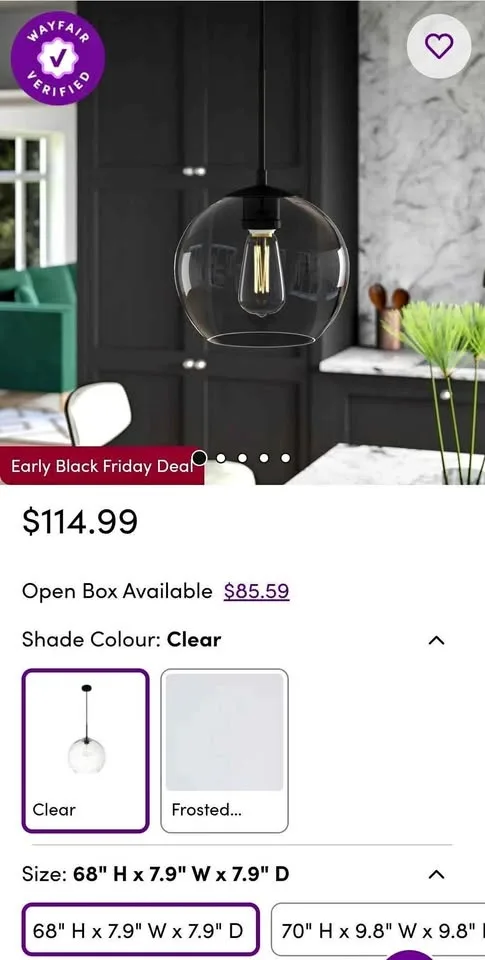 BRAND New Pendant light