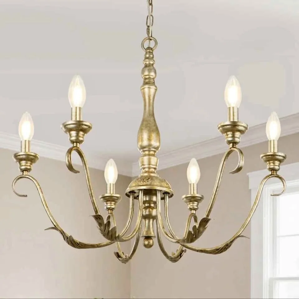 NEW 6 - Light Dimmable Classic Chandelier