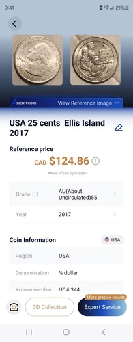 2017 USA Ellis Island National Park Quarter 🇺🇸