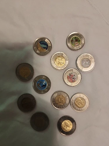 Conmemorative Canadian coins mixed lot 12 Toonies
