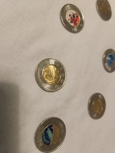 Conmemorative Canadian coins mixed lot 12 Toonies image indicator(6)
