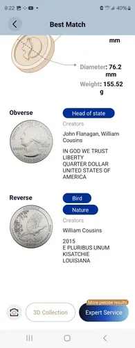 🇺🇸 US Quarter coin, American 25 cents, Kisatchie National Forest image indicator(2)