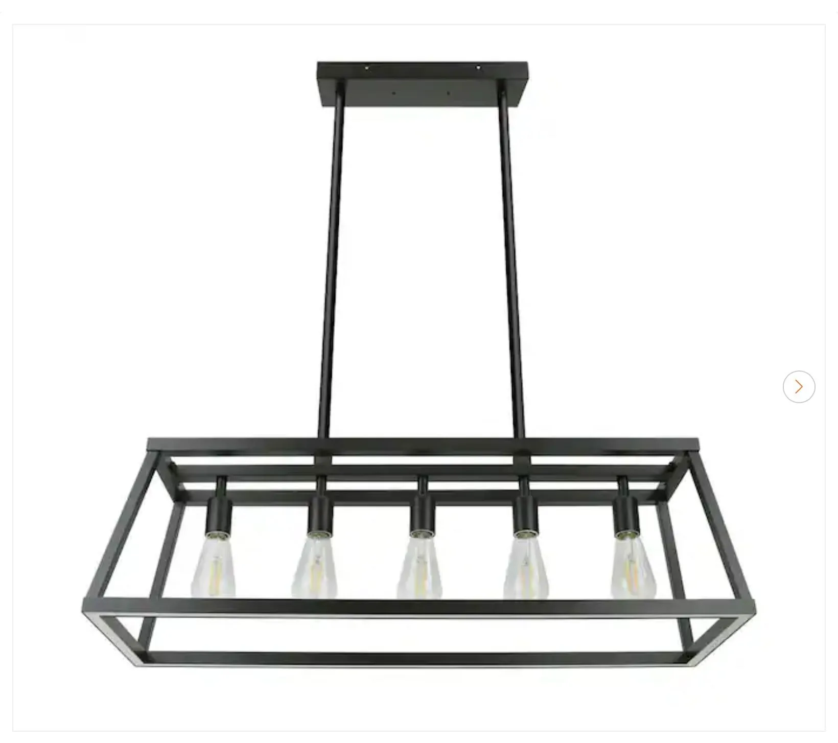 60-Watt 5-Light Black LED Chandelier - New