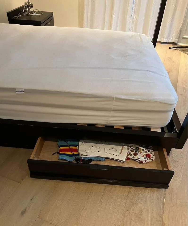 Bed Frame Queen - Solid Wood + 2 Storage Drawers image indicator(3)