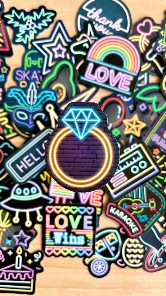 Pack of 50 Cute Pastel Neon Lights Stickers image indicator(4)