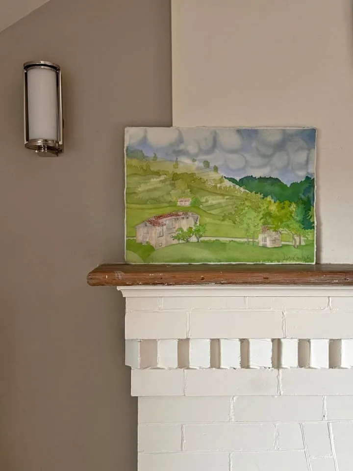 Vintage Signed Watercolour, Lake Garda, Italy 1993