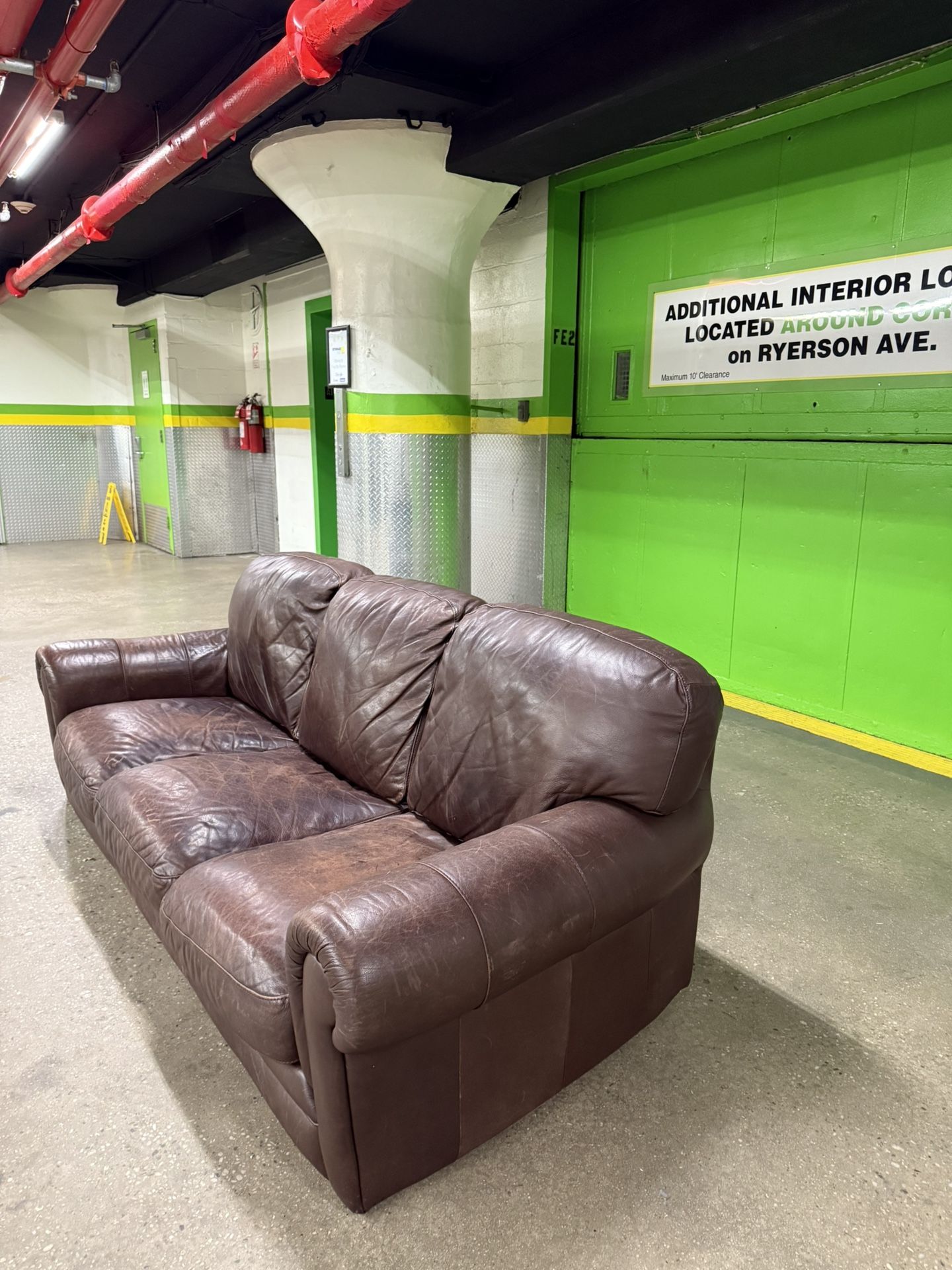 Distressed Brown Leather Sofa - 3 Seater (Natuzzi Style) - photo 2