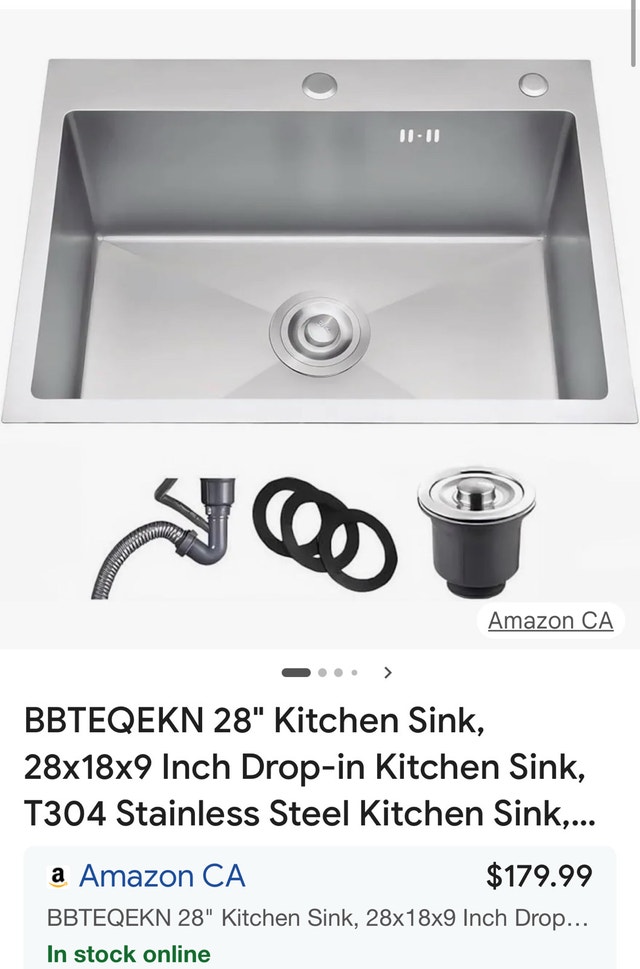Stainless steel kitchen sink