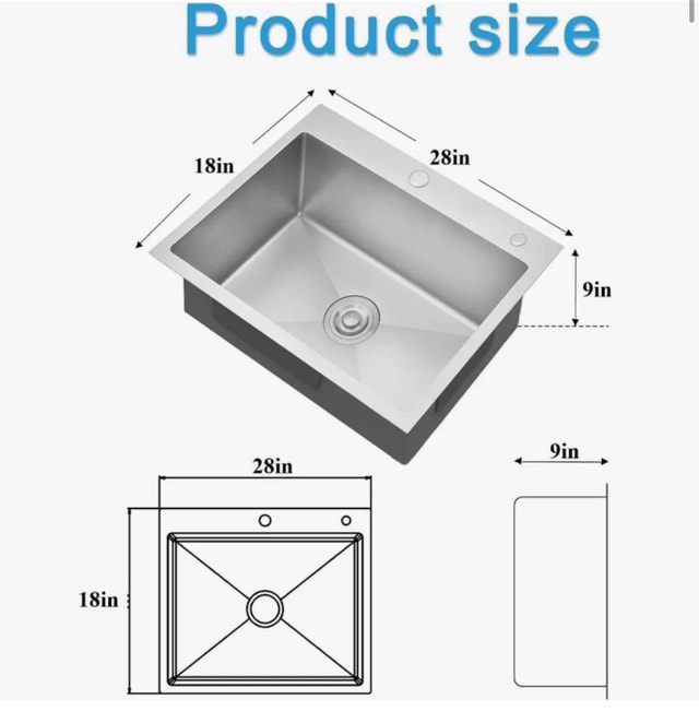 Stainless steel kitchen sink - photo 2