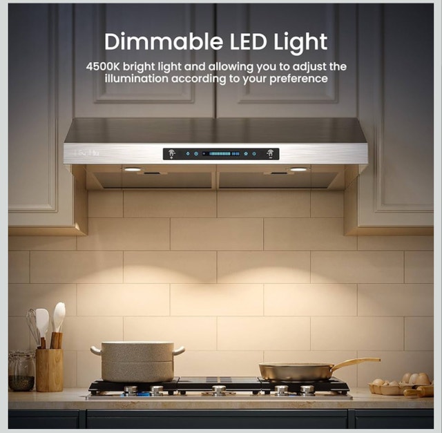 HisoHu 30 Inch Under Cabinet Range Hood with 1200 CFM - photo 5