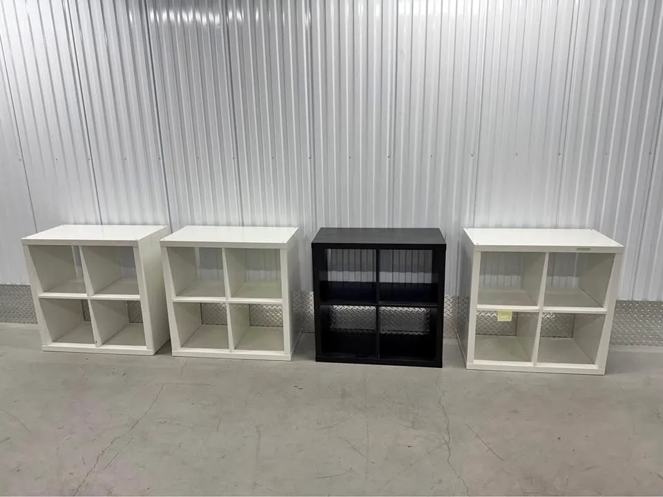 2 x 2 IKEA white high gloss kallax shelf unit