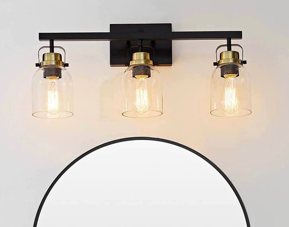 🖤 Globe Electric 3-Light Vanity Light – Matte Black