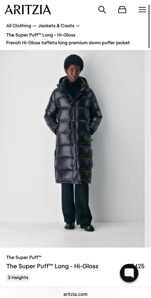 Aritzia Superpuff Hi-Gloss Black 3XS