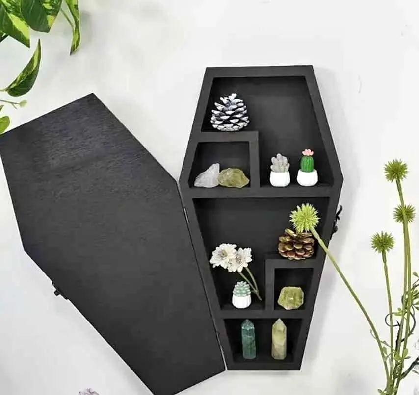 NEW 1pc Coffin Mirror Cabinet, Coffin Decoration, Unique Mirror