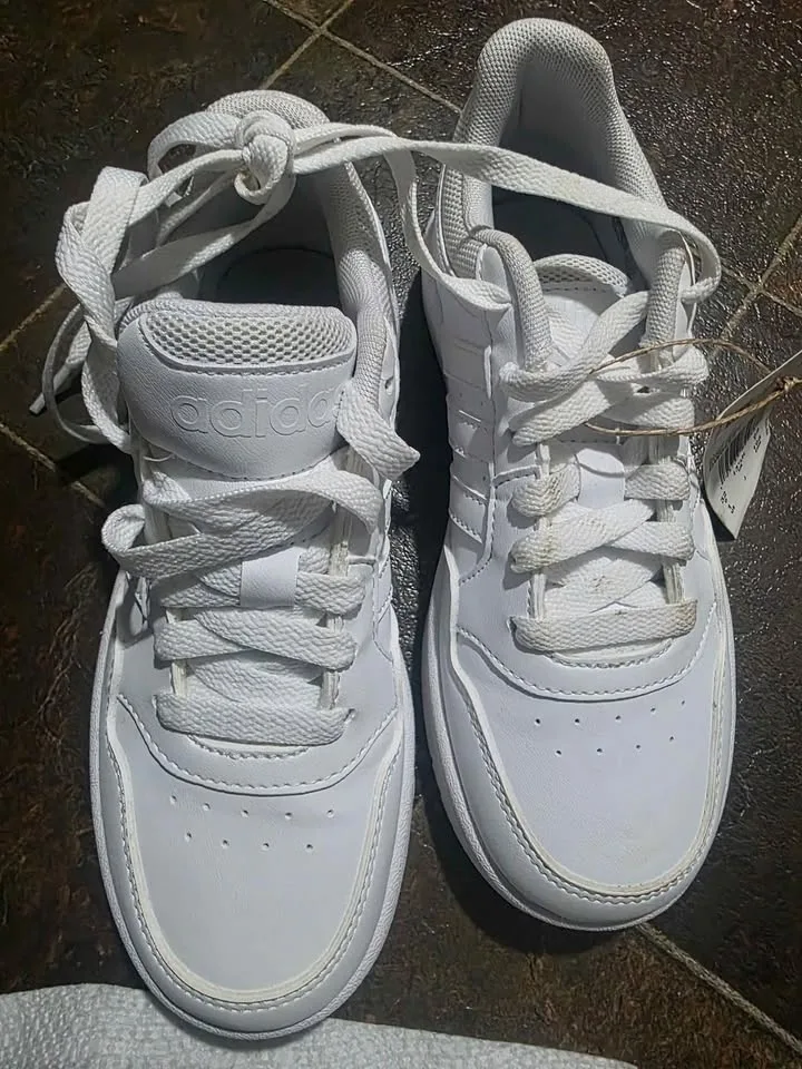 Adidas Hoops 3.0 K White Basketball Sneakers Shoes Unisex Youth image indicator(5)