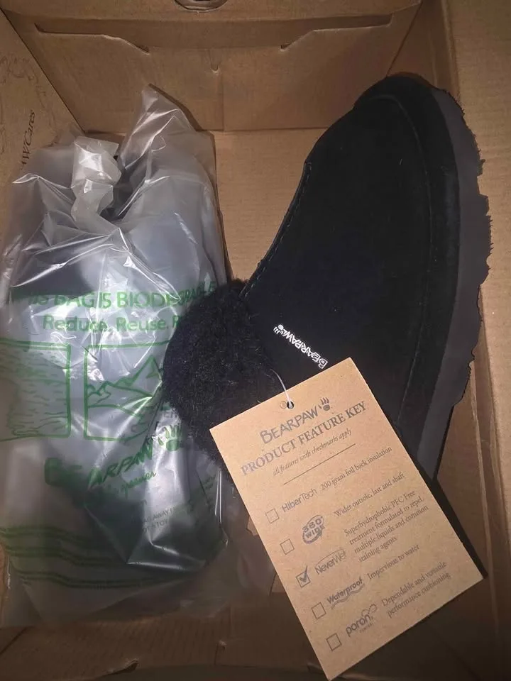 Bearpaw Black Loketta Women’s Slippers Size 7 Brand New With Tag image indicator(2)