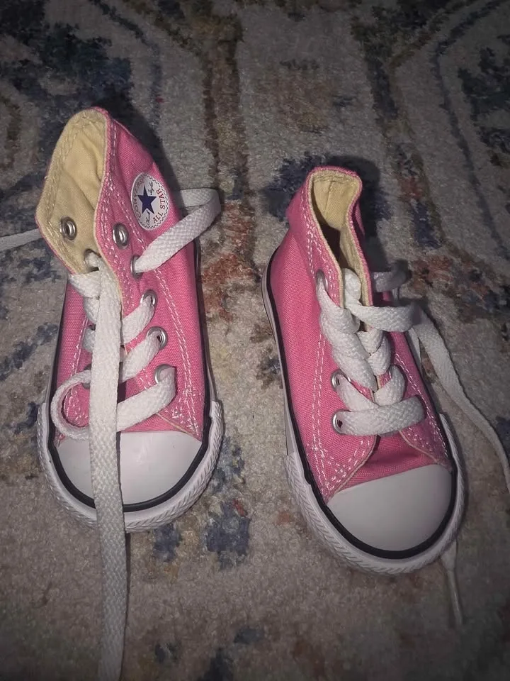 CONVERSE All Star Pink High Top Toddler Sneakers 3C image indicator(2)