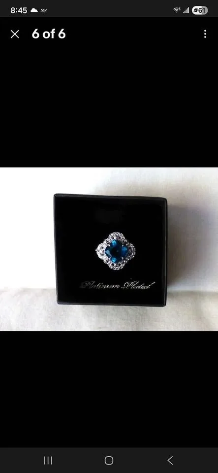 Blue Topaz RING GOLD COAST Size 9 NEW w/ Box image indicator(6)