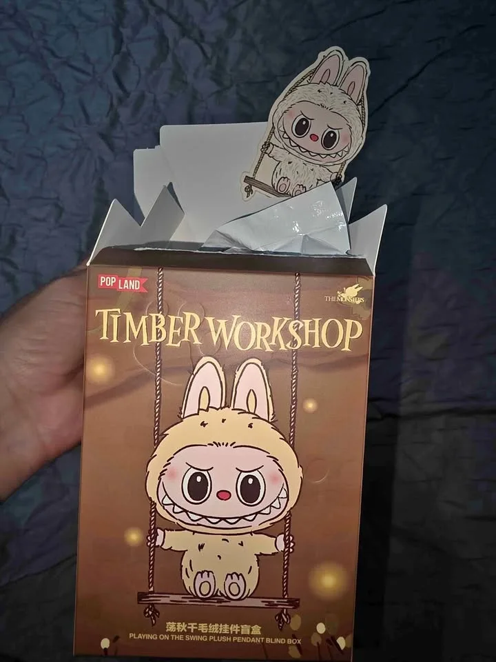 AUTHENTIC LABUBU Timber Workshop - Playing on the Swing Plush Pe