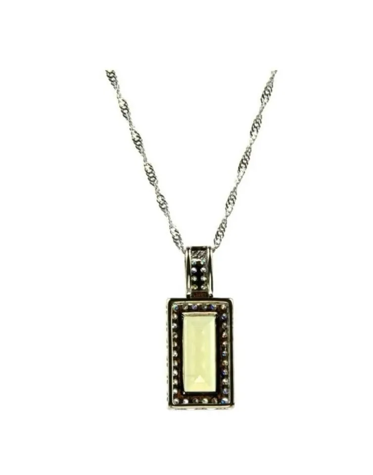 Gold Coast Necklace 14k White Gold Plated Lemon Quartz NIB image indicator(4)