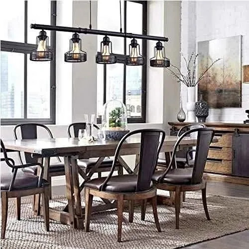 Farmhouse Pendant 5-Light Linear Chandelier