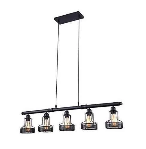 Farmhouse Pendant 5-Light Linear Chandelier image indicator(4)