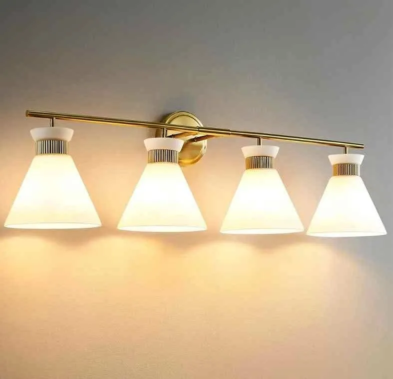 Brass Gold 4-Light Vanity Light Fixture