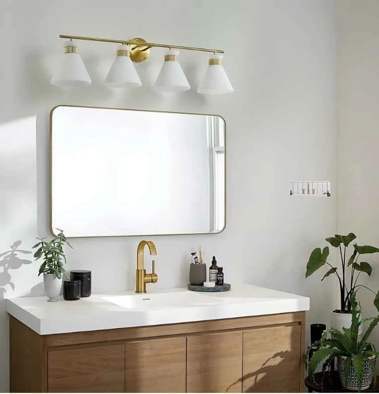 Brass Gold 4-Light Vanity Light Fixture image indicator(4)