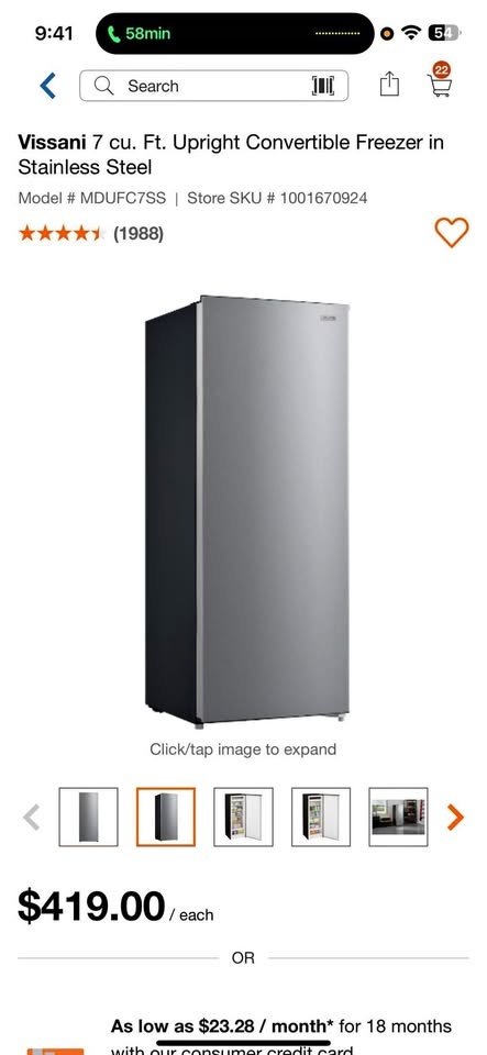 7 cu. Ft. Upright Convertible Freezer