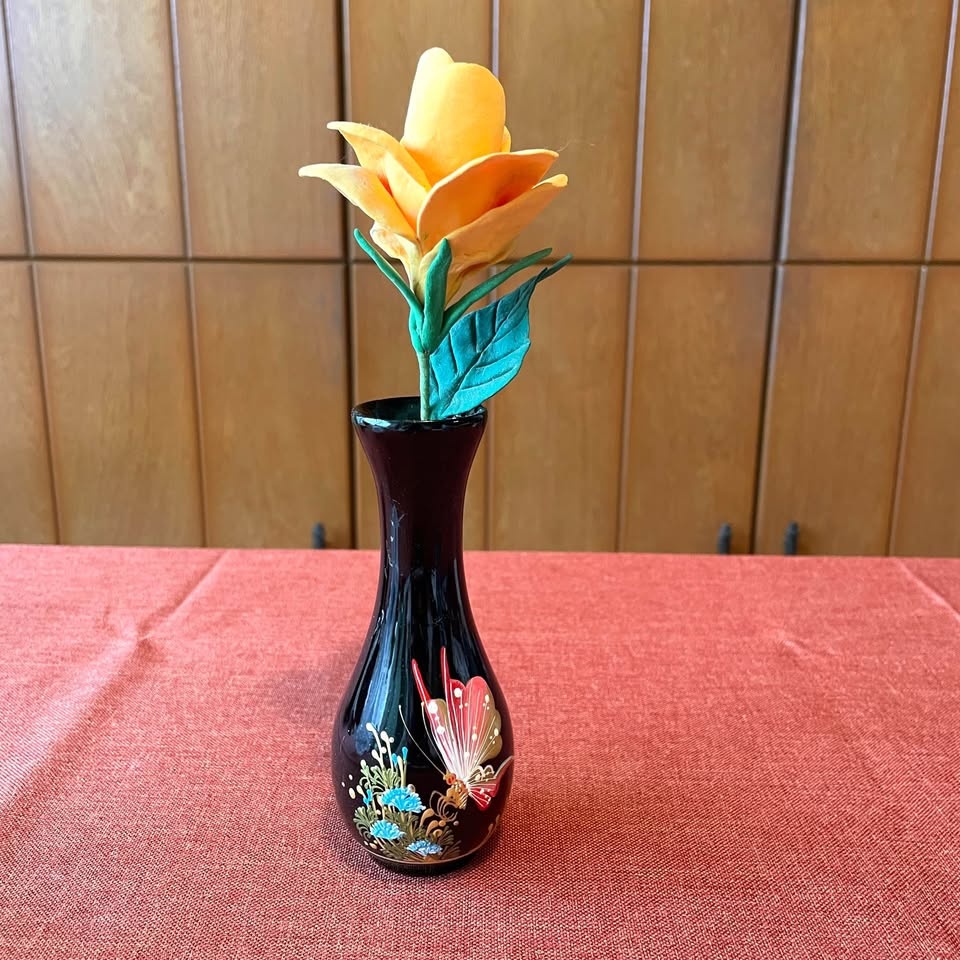 Vintage Bud Vase with Butterfly Design - photo 3