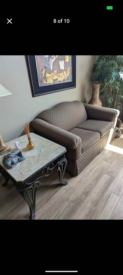 Fabric couches (4) recliner and black leather one all together ( - photo 2