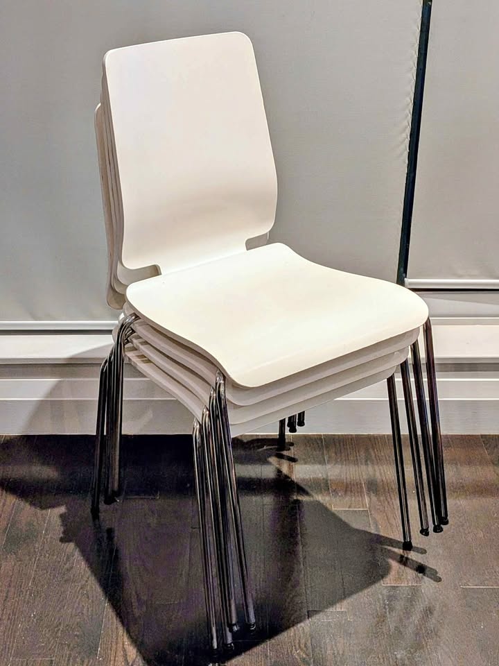 White IKEA Gilbert Dining Chairs - 4 Available