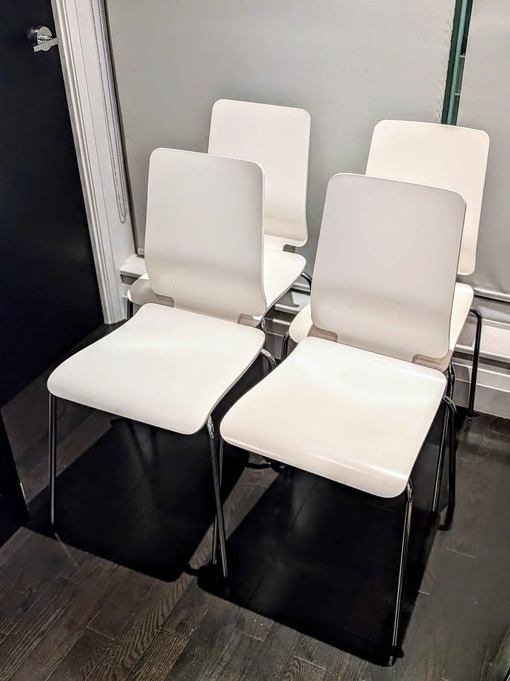 White IKEA Gilbert Dining Chairs - 4 Available - photo 2
