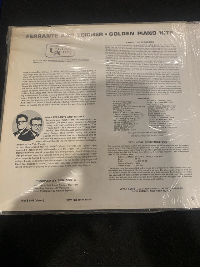 Ferrante Teicher LP: Golden Piano Hits - photo 2