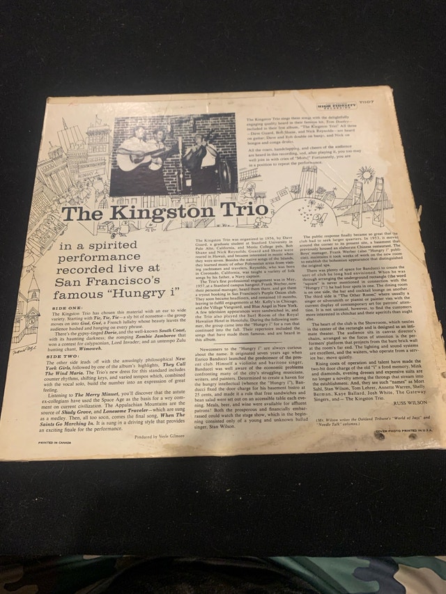 Kingston Trio Vinyl - the Hungry I (1959) rare, folk bluegrass - photo 2