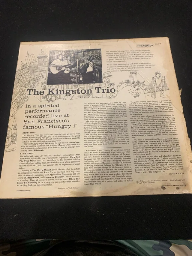 Kingston Trio Vinyl - the Hungry I (1959) rare, folk bluegrass image indicator(2)