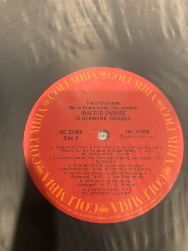 Walter Carlos Clockwork Orange Vinyl - Super Rare! - photo 4
