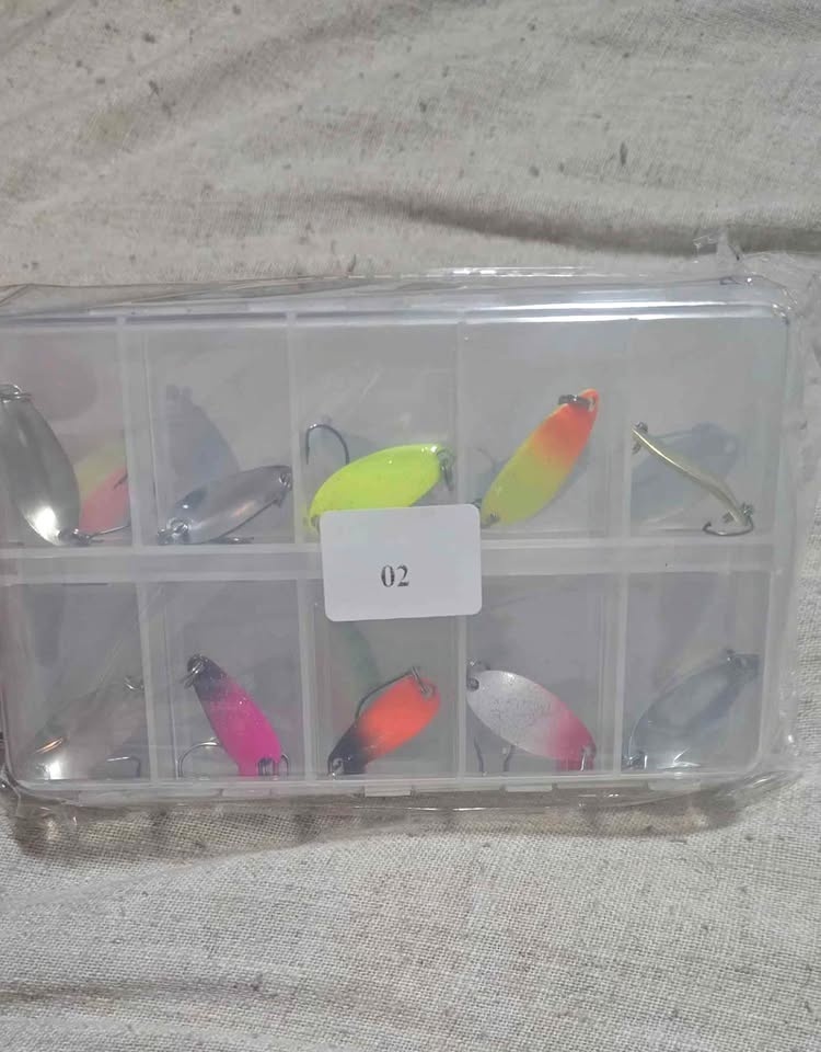 20pcs Trout Spoon Lure Set Mixed Colors Metal Bait