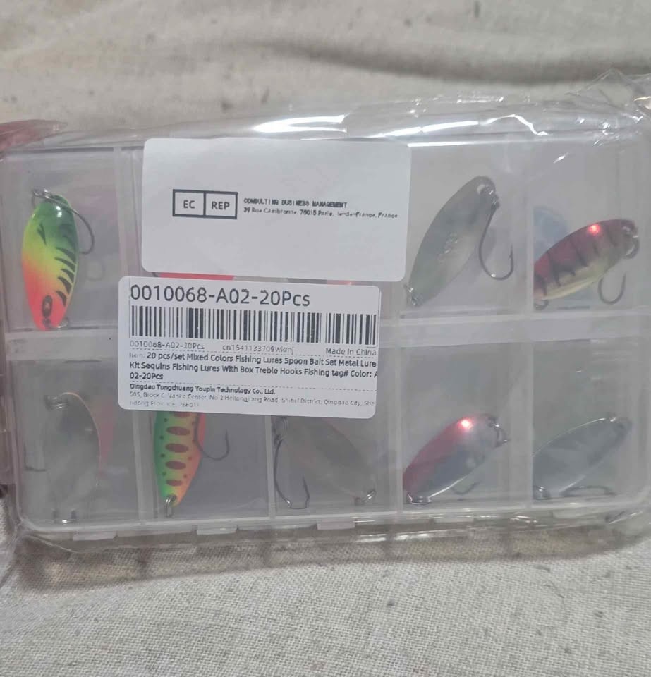 20pcs Trout Spoon Lure Set Mixed Colors Metal Bait - photo 2