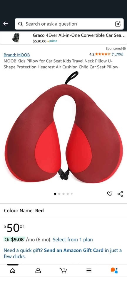 Kids Travel Pillow in Orange - photo 3