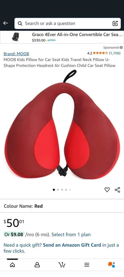 Kids Travel Pillow in Orange image indicator(3)