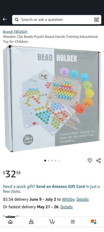 Bead Holder - Concentration Training Toy - Montessori Fine Movem image indicator(3)