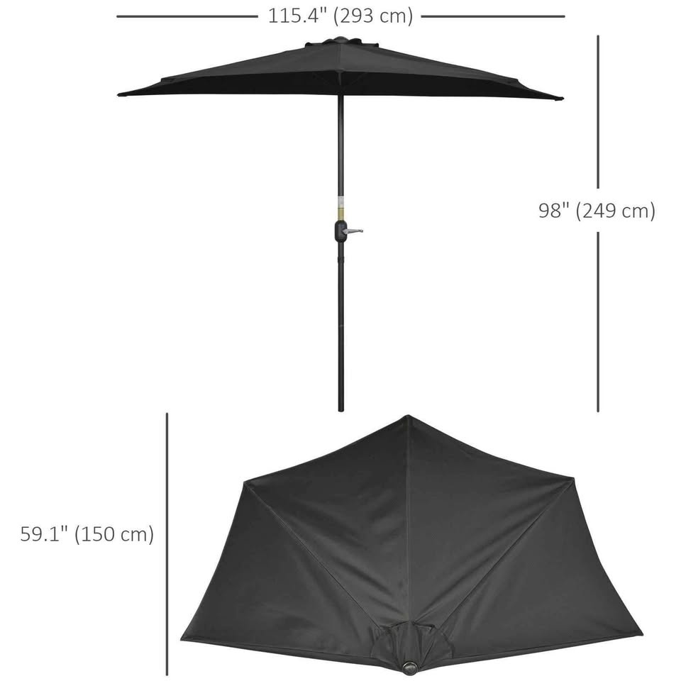 Outsunny 9.8ft Half Umbrella - photo 3