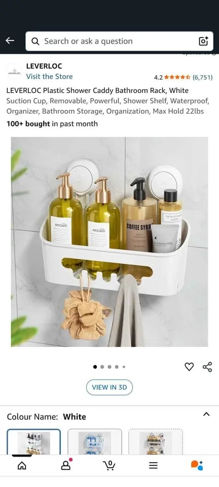 Shower Caddy Suction Cup - White image indicator(6)