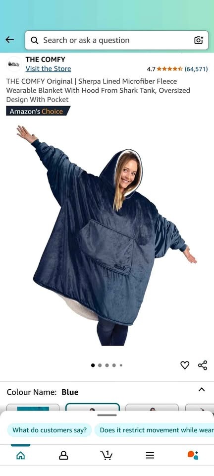 THE COMFY Original | Sherpa Lined Microfiber Fleece Wearable Bla