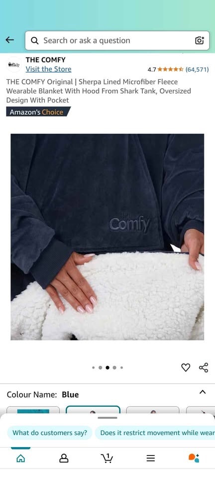 THE COMFY Original | Sherpa Lined Microfiber Fleece Wearable Bla - photo 3