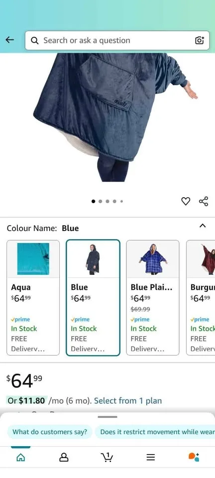 THE COMFY Original | Sherpa Lined Microfiber Fleece Wearable Bla image indicator(4)